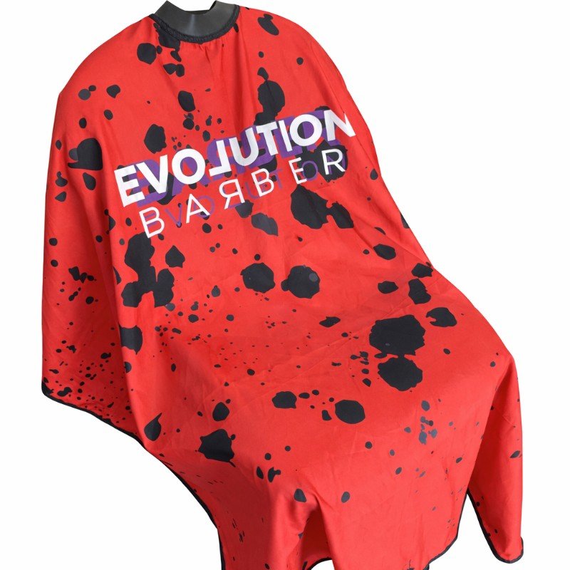 Capa evolutions barber roja cuello de silicona con botones
